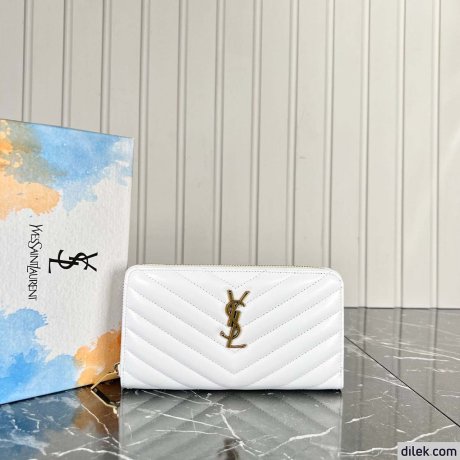 Saint Laurent Cassandre Metelasse Zip Around Wallet