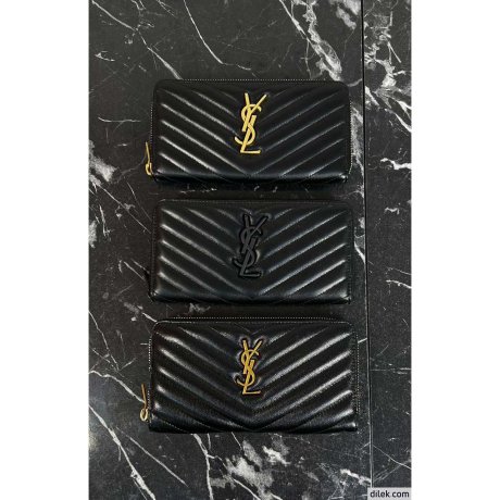 Saint Laurent Cassandre Metelasse Zip Around Wallet