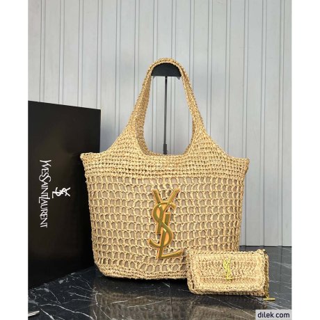 Saint Laurent Icare In Raffia