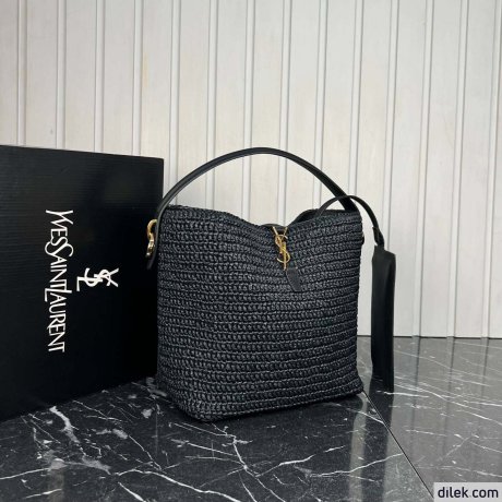 Saint Laurent Le 37 Raffia Bucket Bag