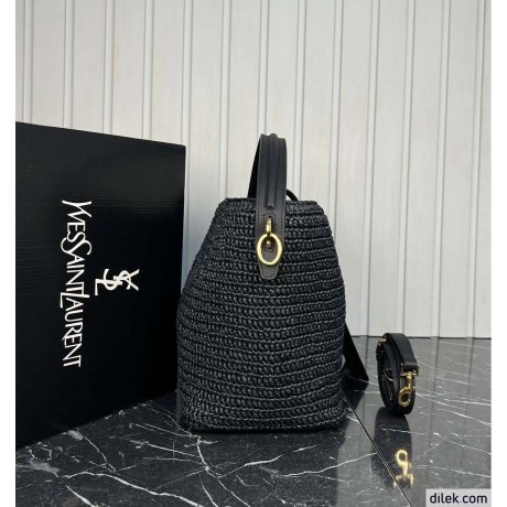 Saint Laurent Le 37 Raffia Bucket Bag