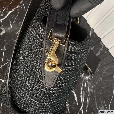 Saint Laurent Le 37 Raffia Bucket Bag