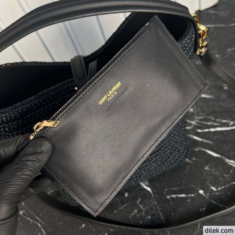 Saint Laurent Le 37 Raffia Bucket Bag