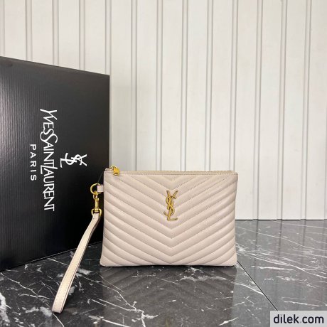 Saint Laurent Monogram Leather Pouch