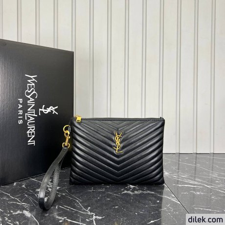 Saint Laurent Monogram Leather Pouch