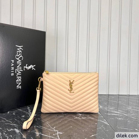 Saint Laurent Monogram Leather Pouch