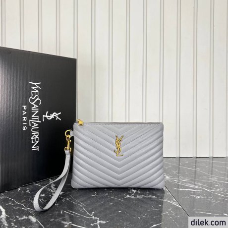 Saint Laurent Monogram Leather Pouch