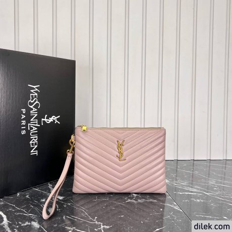 Saint Laurent Monogram Leather Pouch