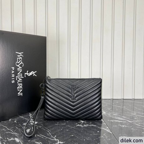Saint Laurent Monogram Leather Pouch