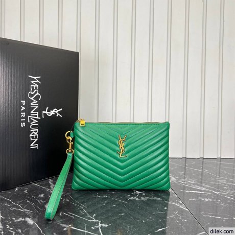 Saint Laurent Monogram Leather Pouch