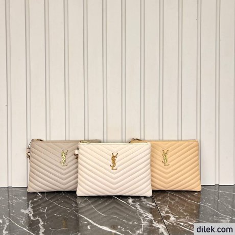 Saint Laurent Monogram Leather Pouch