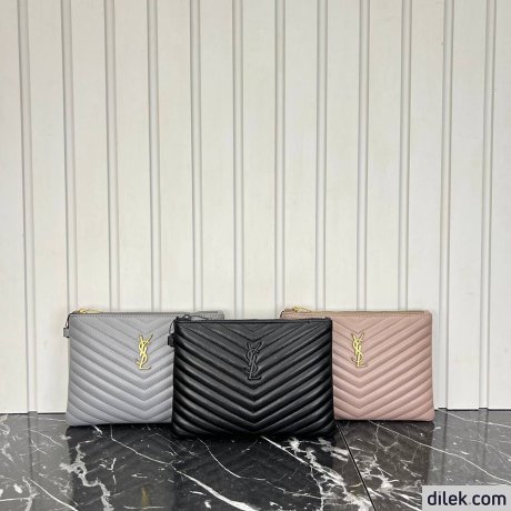 Saint Laurent Monogram Leather Pouch