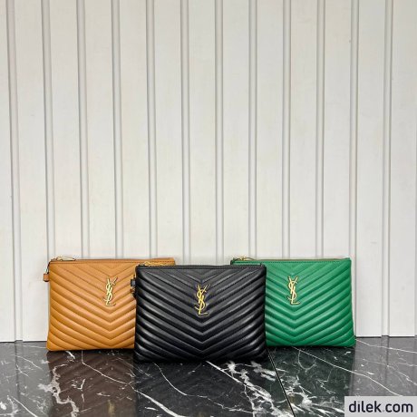 Saint Laurent Monogram Leather Pouch