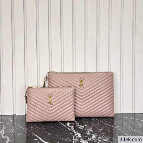 Saint Laurent Monogram Leather Pouch