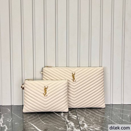 Saint Laurent Monogram Leather Pouch