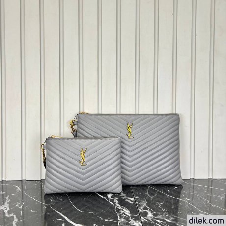 Saint Laurent Monogram Leather Pouch