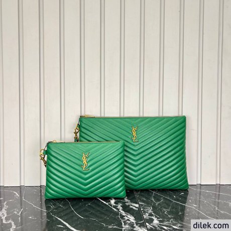 Saint Laurent Monogram Leather Pouch