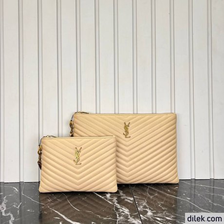 Saint Laurent Monogram Leather Pouch