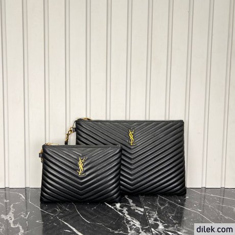 Saint Laurent Monogram Leather Pouch