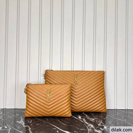 Saint Laurent Monogram Leather Pouch