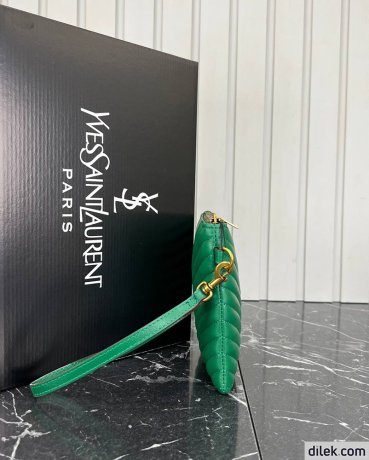 Saint Laurent Monogram Leather Pouch