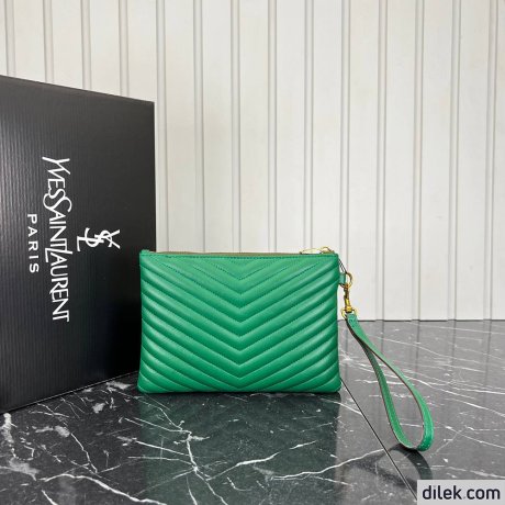Saint Laurent Monogram Leather Pouch