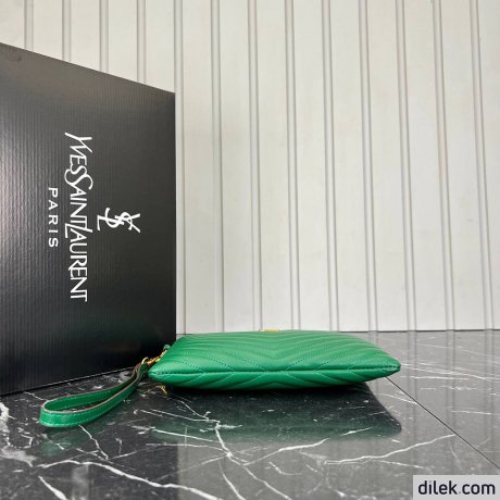 Saint Laurent Monogram Leather Pouch