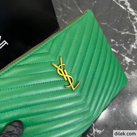 Saint Laurent Monogram Leather Pouch
