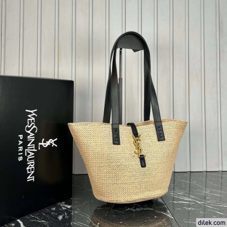 Saint Laurent Panier Medium Bag In Raffia