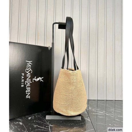 Saint Laurent Panier Medium Bag In Raffia