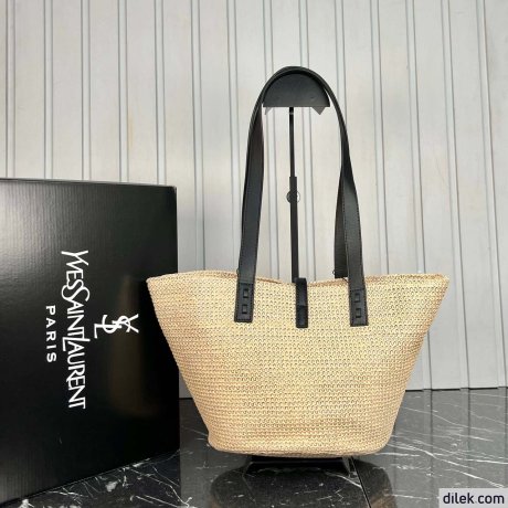 Saint Laurent Panier Medium Bag In Raffia