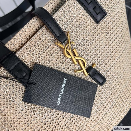 Saint Laurent Panier Medium Bag In Raffia