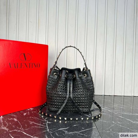 Valentino Garavani Mini Raffia Bucket Bag