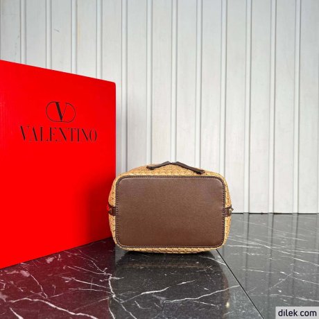 Valentino Garavani Mini Raffia Bucket Bag