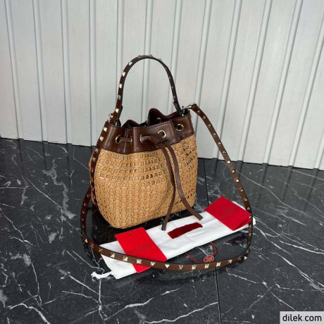 Valentino Garavani Mini Raffia Bucket Bag