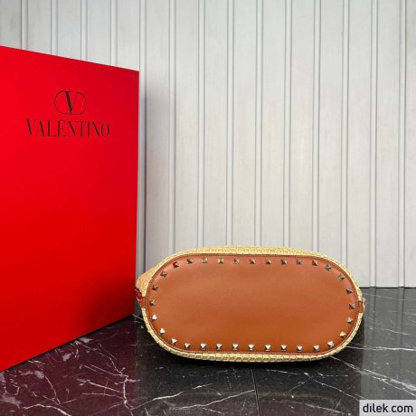 Valentino Garavani Woven Raffia Shopping Bag