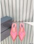 Prada Triangle Patch Slingback Pumps
