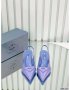Prada Triangle Patch Slingback Pumps