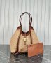 Tod's Timeless Shopping Bag in Raffia and Leather Medium